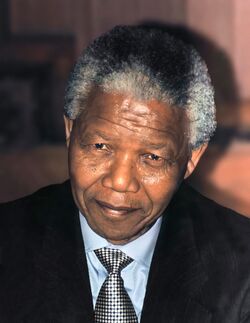 Nelson Mandela, líder surafricà i Premi Nobel de la pau.