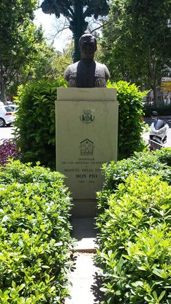 Bust dedicat a D. Pio en la G.V. de Ferran El Catòlic de Valéncia