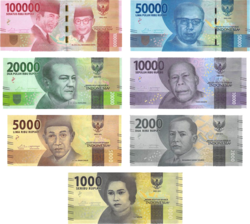 Archiu:Indonesian Rupiah (IDR) banknotes.png