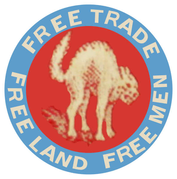 Archiu:FREE TRADE FREE LAND FREE MEN (Georgist campaign button).svg.png